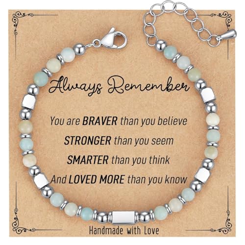 TenaLucy Verstellbares Perlenarmband Damen, Armband Damen mit 4 mm Durchmesser Natursteinen, Unisex, Handmade Echte Natursteinperlen Heilsteine für Weihnachten Geburtsta Jubiläum und Abschluss von TenaLucy