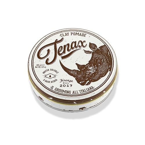 Tenax Matte Clay, 125 ml, wasserbasierte Pomade für Männer verleiht starken Halt & natürlich-mattes Finish, leicht auszuwaschendes Haarwachs für alle Haartypen von TENAX