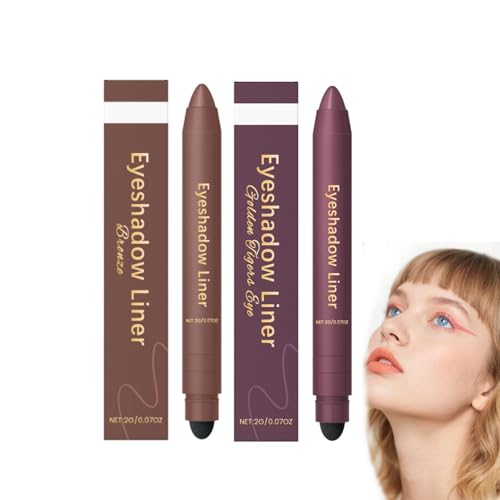 2-in-1 Eyeliner & Eyeshadow, Waterproof and Sweat-Proof, Not Easy to Smudge, Silky and Easy to Apply, For Women (2PCS-C) von Tencipeda