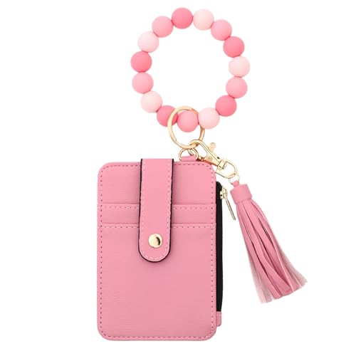 2026 New Women's Boho Beaded Wallet, Boho Style Beaded Tassel Keychain Wallet, Wristlet Keychain Card Holder (Style A-2) von Tencipeda