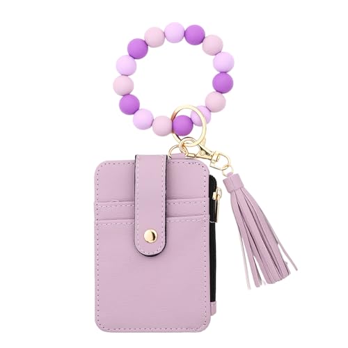 2026 New Women's Boho Beaded Wallet, Boho Style Beaded Tassel Keychain Wallet, Wristlet Keychain Card Holder (Style A-3) von Tencipeda