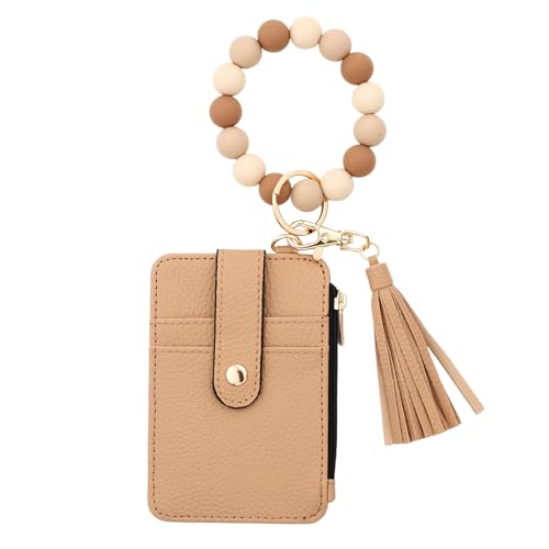 2026 New Women's Boho Beaded Wallet, Boho Style Beaded Tassel Keychain Wallet, Wristlet Keychain Card Holder (Style A-4) von Tencipeda