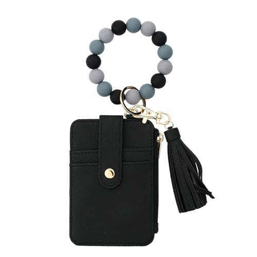 2026 New Women's Boho Beaded Wallet, Boho Style Beaded Tassel Keychain Wallet, Wristlet Keychain Card Holder (Style A-6) von Tencipeda