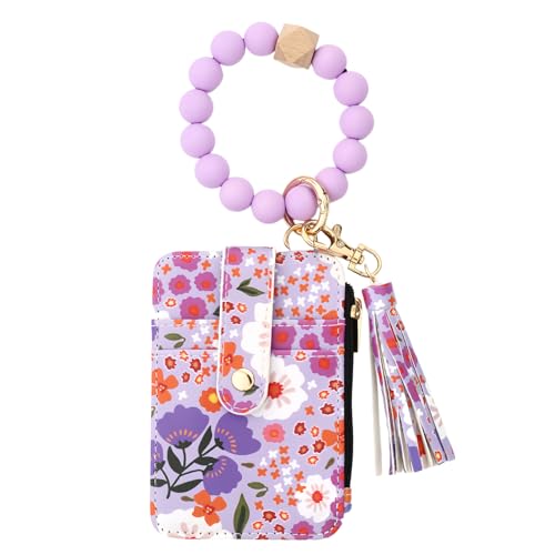 2026 New Women's Boho Beaded Wallet, Boho Style Beaded Tassel Keychain Wallet, Wristlet Keychain Card Holder (Style B-6) von Tencipeda