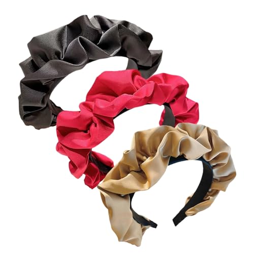 3pcs Vintage High Cranium Artificial Pearl Hairband, Adjustable Elegant Pearl Hair Accessories for Daily Use (/C/) von Tencipeda