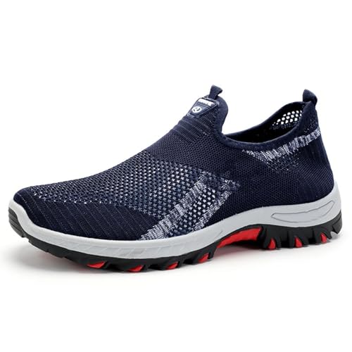 Cooling Comfort Sneaker Men Women 2025 New Breathable Barefoot Mesh Shoes Soft Bottom Comfy Casual Anti-Slip Slip On for Daily Walking & Errands (Blue,41) von Tencipeda