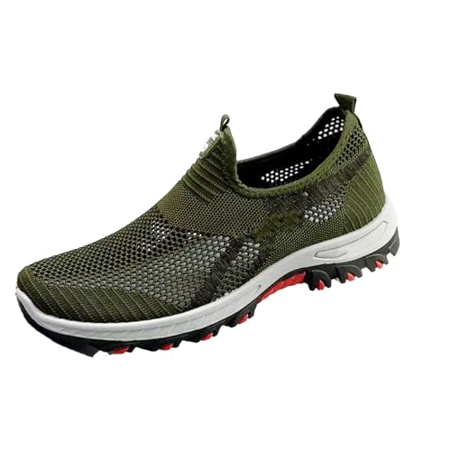 Cooling Comfort Sneaker Men Women 2025 New Breathable Barefoot Mesh Shoes Soft Bottom Comfy Casual Anti-Slip Slip On for Daily Walking & Errands (Green,47) von Tencipeda