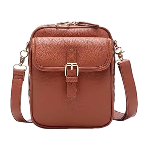 Forcipower Crossbody Bag, Anti Theft Forcipower Crossbody Leather Bag with 10 Card Slots & Adjustable Shoulder Strap (Brown) von Tencipeda
