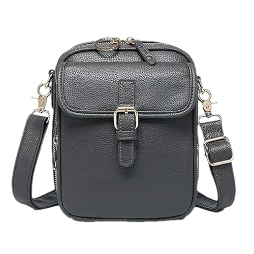 Forcipower Crossbody Bag, Anti Theft Forcipower Crossbody Leather Bag with 10 Card Slots & Adjustable Shoulder Strap (Grey) von Tencipeda