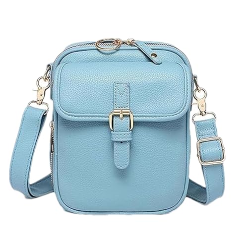 Forcipower Crossbody Bag, Anti Theft Forcipower Crossbody Leather Bag with 10 Card Slots & Adjustable Shoulder Strap (Light Blue) von Tencipeda