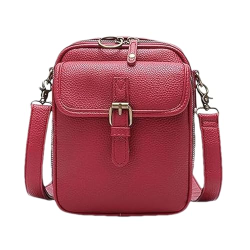 Forcipower Crossbody Bag, Anti Theft Forcipower Crossbody Leather Bag with 10 Card Slots & Adjustable Shoulder Strap (Red) von Tencipeda