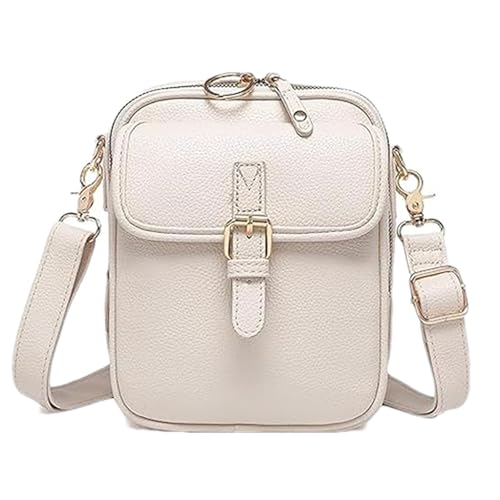 Forcipower Crossbody Bag, Anti Theft Forcipower Crossbody Leather Bag with 10 Card Slots & Adjustable Shoulder Strap (White) von Tencipeda