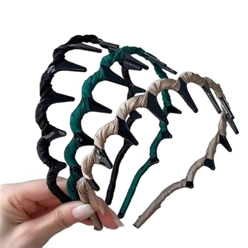 High Skull Pearl Headband, Retro High Skull Pearl Headband Wedding Party Elegant Braided Pearls Headbands with Teeth (A) von Tencipeda