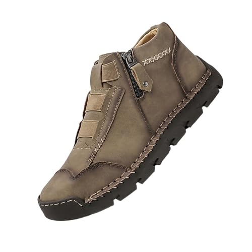 Matufit Shoes for Men, Waterproof Non Slip Lightweight Casual Side Zip Slip-On Matufit Orthopedic Shoes for Men (Khaki,41) von Tencipeda