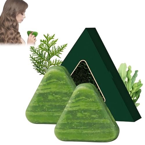 Nature Triangle Shampoo Bar, Sevengreen Shampoo Bar, Natural Plant-Based Solid Shampoos for Women and Mens (2 sets) von Tencipeda