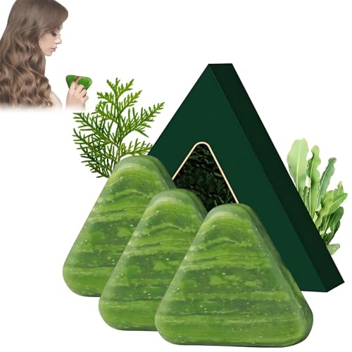 Nature Triangle Shampoo Bar, Sevengreen Shampoo Bar, Natural Plant-Based Solid Shampoos for Women and Mens (3 sets) von Tencipeda