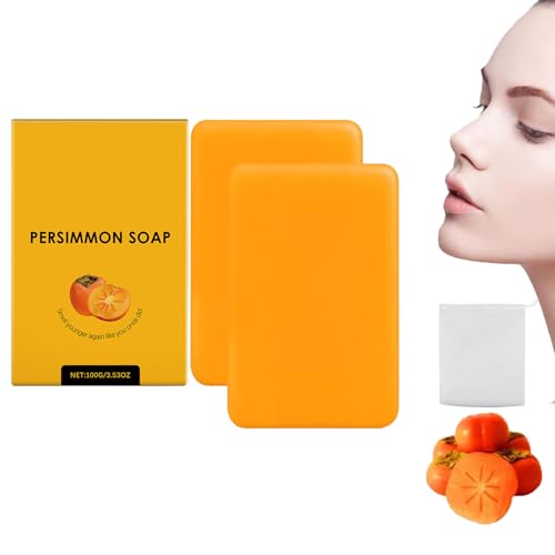 Persimmon Soap, Persimmons Bar Soap for Old People Smell, Handmade Natural Soaps for Better Skin, Suitable for Women & Men (2, Orange) von Tencipeda