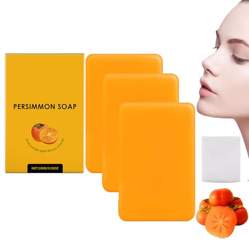 Persimmon Soap, Persimmons Bar Soap for Old People Smell, Handmade Natural Soaps for Better Skin, Suitable for Women & Men (3, Orange) von Tencipeda