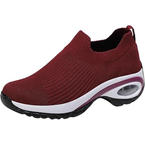Sock Shoes Women, Women Slip on Sneakers with Air-Cushion Arch Support Sneakers for Work & Long Hours of Standing (Brown,39) von Tencipeda