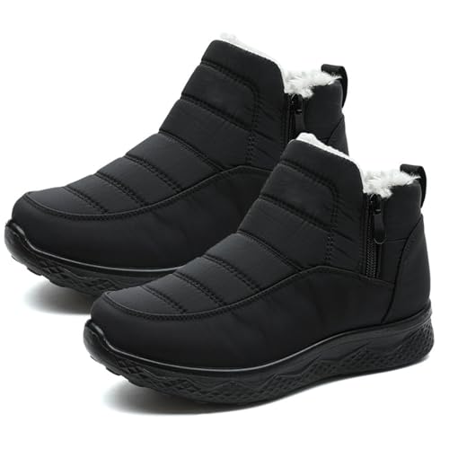 Tencipeda Botas Invernu Nian Ba Feto Sira Ne'Ebé Tahan Bee, Botas Ba Neve Ba Feto Sira Ne'Ebé La Sidi No Sidi Ho Fulun Ne'Ebé Manas (Black,40) von Tencipeda