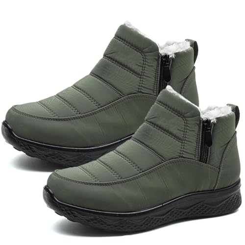 Tencipeda Botas Invernu Nian Ba Feto Sira Ne'Ebé Tahan Bee, Botas Ba Neve Ba Feto Sira Ne'Ebé La Sidi No Sidi Ho Fulun Ne'Ebé Manas (Green,42) von Tencipeda