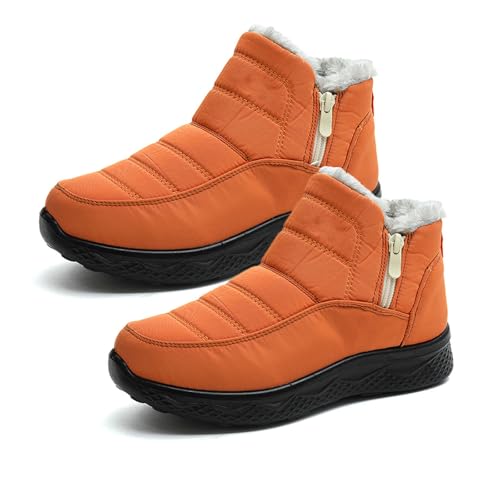 Tencipeda Botas Invernu Nian Ba Feto Sira Ne'Ebé Tahan Bee, Botas Ba Neve Ba Feto Sira Ne'Ebé La Sidi No Sidi Ho Fulun Ne'Ebé Manas (Orange,35) von Tencipeda