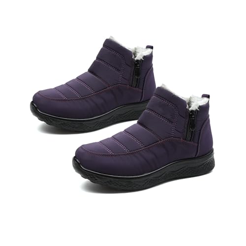Tencipeda Botas Invernu Nian Ba Feto Sira Ne'Ebé Tahan Bee, Botas Ba Neve Ba Feto Sira Ne'Ebé La Sidi No Sidi Ho Fulun Ne'Ebé Manas (Purple,40) von Tencipeda