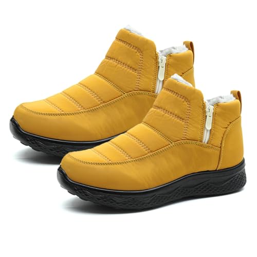 Tencipeda Botas Invernu Nian Ba Feto Sira Ne'Ebé Tahan Bee, Botas Ba Neve Ba Feto Sira Ne'Ebé La Sidi No Sidi Ho Fulun Ne'Ebé Manas (Yellow,35) von Tencipeda