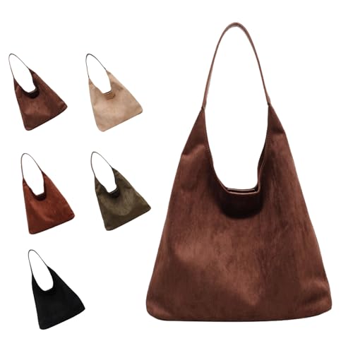 Tencipeda Brown Suede Bag, Suede Hobo Bags for Women, Suitable for Commuting and going Out (Brown) von Tencipeda