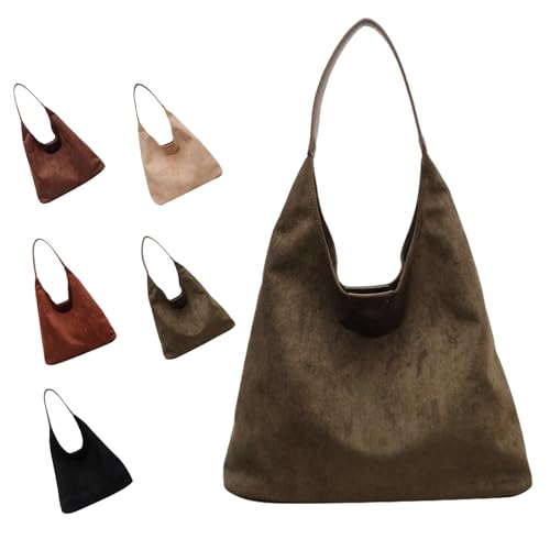 Tencipeda Brown Suede Bag, Suede Hobo Bags for Women, Suitable for Commuting and going Out (Green) von Tencipeda