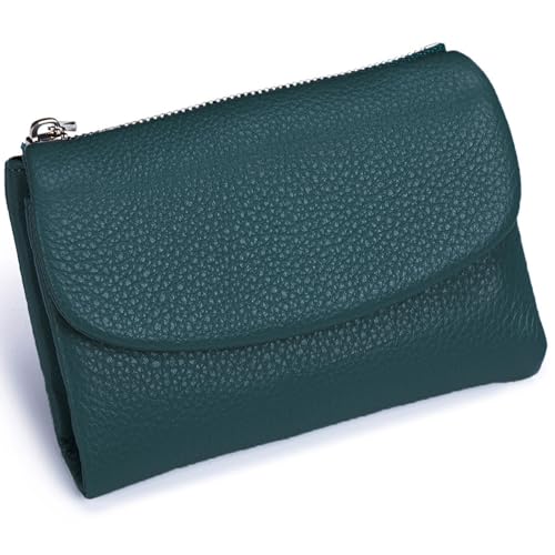 Tencipeda Unisex Pebble Leather Wallet, Versatile Soft Leather Wallets with Credit Card Holder & Cash Slots for Business Daily Commute & Office Use (Blue) von Tencipeda
