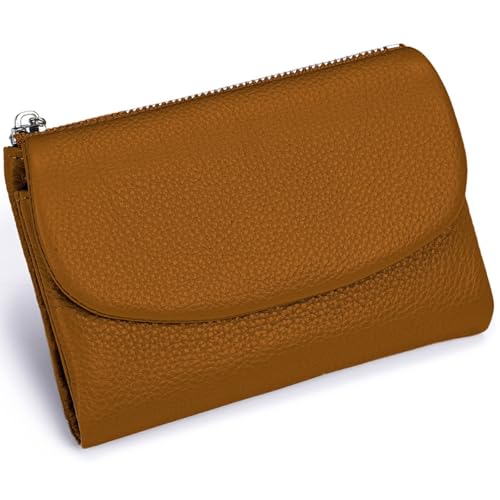 Tencipeda Unisex Pebble Leather Wallet, Versatile Soft Leather Wallets with Credit Card Holder & Cash Slots for Business Daily Commute & Office Use (Brown) von Tencipeda