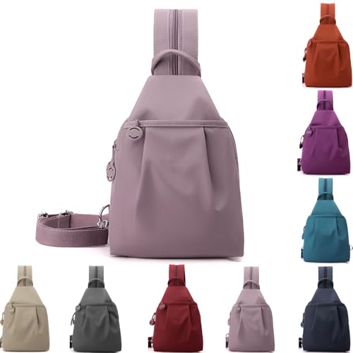 Tencipeda Waterproof 2-Way Commuter Bag, Sling Backpack Waterproof Theft Lightweight Handbag Stylish Efficient Storage (Light purple) von Tencipeda