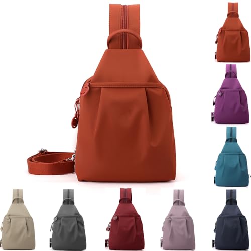 Tencipeda Waterproof 2-Way Commuter Bag, Sling Backpack Waterproof Theft Lightweight Handbag Stylish Efficient Storage (Orange) von Tencipeda