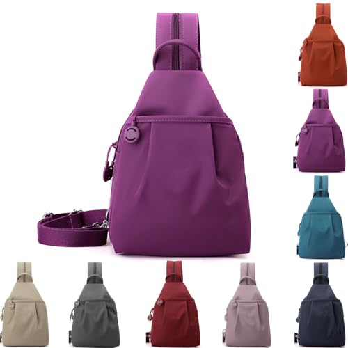 Tencipeda Waterproof 2-Way Commuter Bag, Sling Backpack Waterproof Theft Lightweight Handbag Stylish Efficient Storage (Purple) von Tencipeda