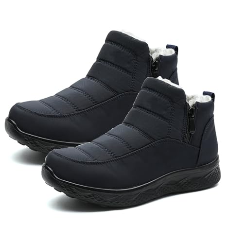 Tencipeda Winter Boots for Women Waterproof, Snow Boots for Women Non-Slip & Fur Lined Slip On Warm (Navy,44) von Tencipeda