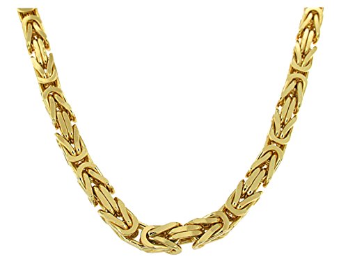 Byzantiner Königskette 18kt Doublé 10mm Länge 70cm, Halskette Herren-Kette Goldkette Damen Geschenk Schmuck ab Fabrik Italien tendenze von Tendenzalia