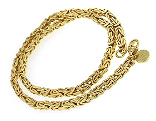 Byzantiner Königskette 18kt Doublé 4mm Länge 65cm, Halskette Herren-Kette Goldkette Damen Geschenk Schmuck ab Fabrik Italien tendenze von Tendenzalia