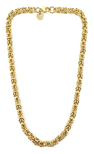 Byzantiner Königskette rund 18kt Doublé 6mm Länge 50cm, Halskette Herren-Kette Goldkette Damen Geschenk Schmuck ab Fabrik Tendenze-Italy von Tendenzalia