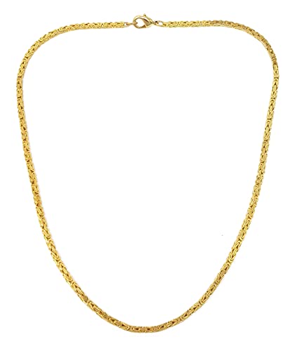 Feine Königskette 18kt Doublé 3mm Länge 45cm, Halskette Herren-Kette Goldkette Damen Geschenk Schmuck ab Fabrik Italien tendenze von Tendenzalia