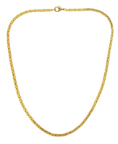 Feine Königskette 18kt Doublé 3mm Länge 65cm, Halskette Herren-Kette Goldkette Damen Geschenk Schmuck ab Fabrik Italien tendenze von Tendenzalia