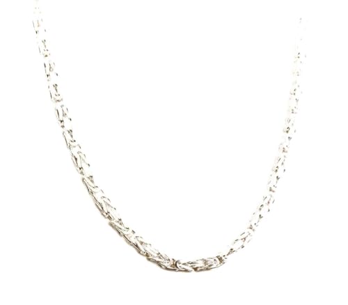 Halskette Byzantiner Königskette versilbert 5mm Länge 70cm, Herren-Kette Silberkette Damen Geschenk Schmuck ab Fabrik Tendenze-Italy von Tendenzalia