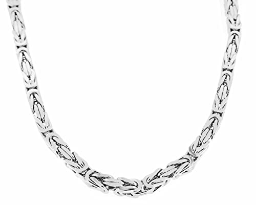 Halskette Byzantiner Königskette versilbert 8mm Länge 60cm, Herren-Kette Silberkette Damen Geschenk Schmuck ab Fabrik Tendenze-Italy von Tendenzalia