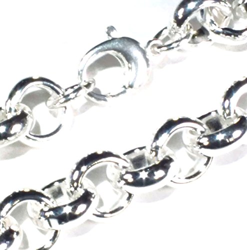 Halskette Erbskette versilbert 14mm Länge 80cm, Herren-Kette Silberkette Damen Geschenk Schmuck ab Fabrik Tendenze-Italy von Tendenzalia