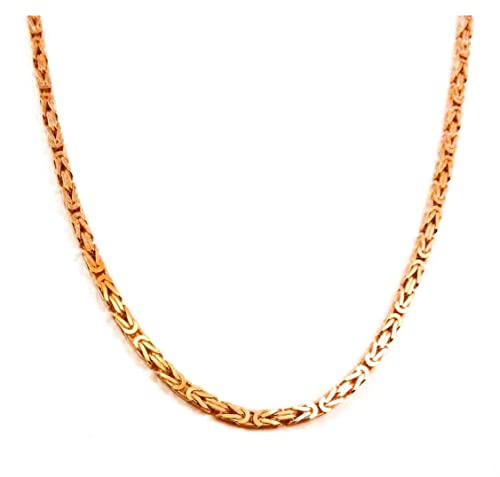 Königskette 18kt Rose Gold Doublé 4mm Länge 45cm, Halskette Herren-Kette Goldkette Damen Geschenk Schmuck ab Fabrik Italien Tendenze-Italy von Tendenzalia