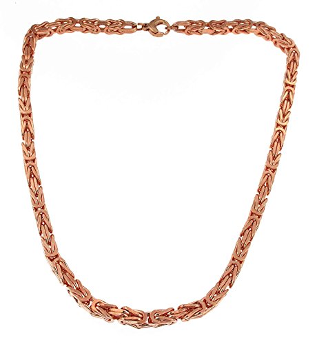 Königskette 18kt rose vergoldet 6mm Länge 45cm, Halskette Herren-Kette Goldkette Damen Geschenk Schmuck ab Fabrik Tendenze-Italy von Tendenzalia