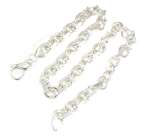 Original italienische Ankerkette 925 Silber 11 mm 55 cm Silberkette Halskette Damen Herren Anhängerkette Schmuck ab Fabrik tendenze Italy D-FD100-55 von Tendenzalia