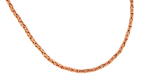 Original italienische Bizantiner Königskette rund geschliffen 18kt Rosegold Doublé 2,5mm Länge 42cm, Halskette Herren-Kette Goldkette Damen Geschenk Schmuck ab Fabrik Tendenze-Italy von Tendenzalia