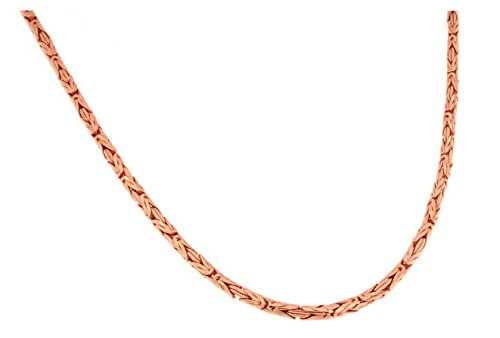 Original italienische Byzantiner Königskette rund geschliffen 18kt Rosegold Doublé 4mm Länge 45cm, Halskette Herren-Kette Goldkette Damen Geschenk Schmuck ab Fabrik Tendenze-Italy von Tendenzalia