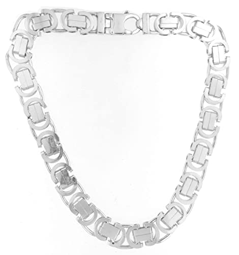 Original italienische Etrusker Königskette flach 925 Silber 17 mm breit 80 cm Silberkette Halskette Damen Herren Schmuck ab Fabrik tendenze Italy von Tendenzalia